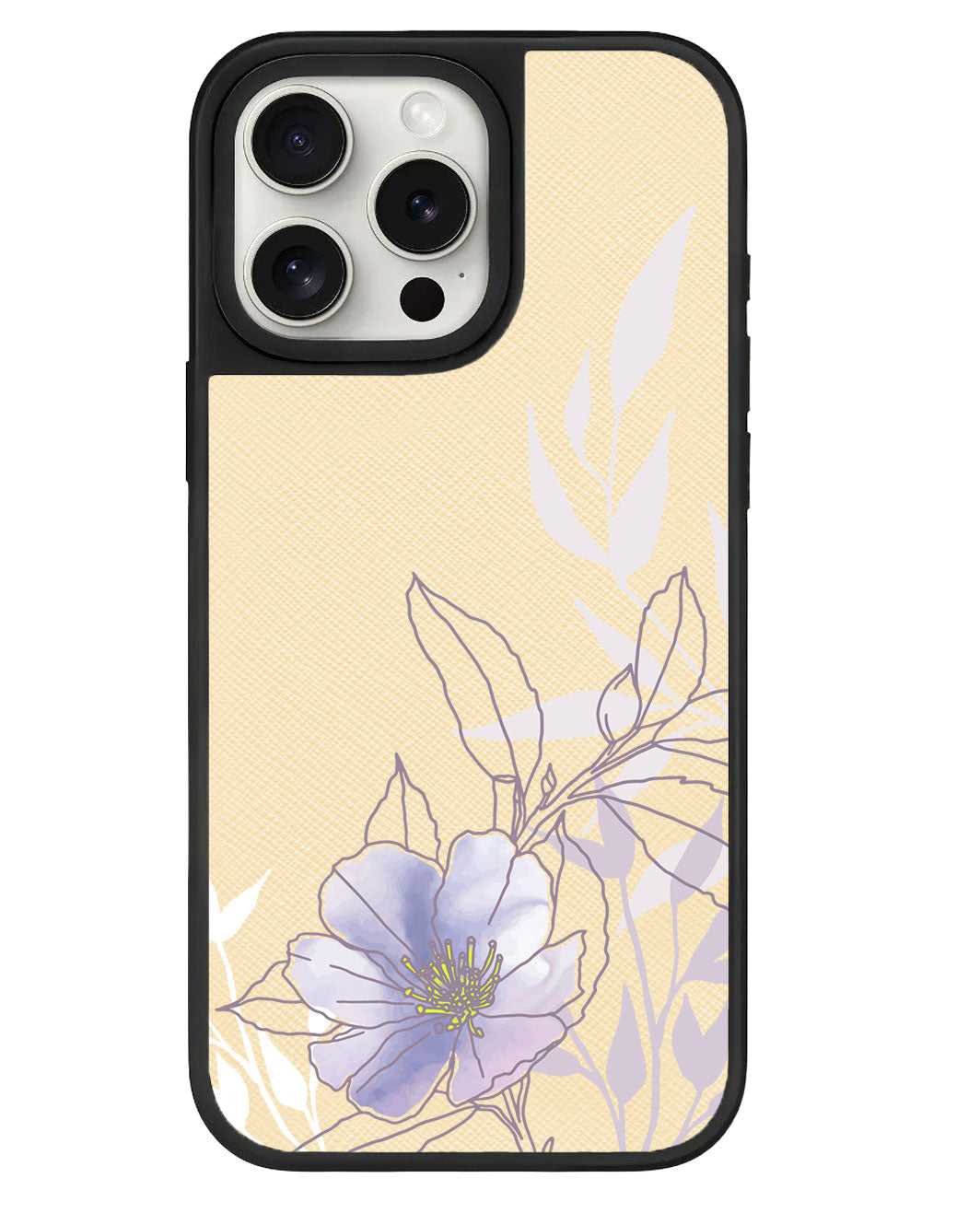 iPhone Leather Grip Case - Purple Lily