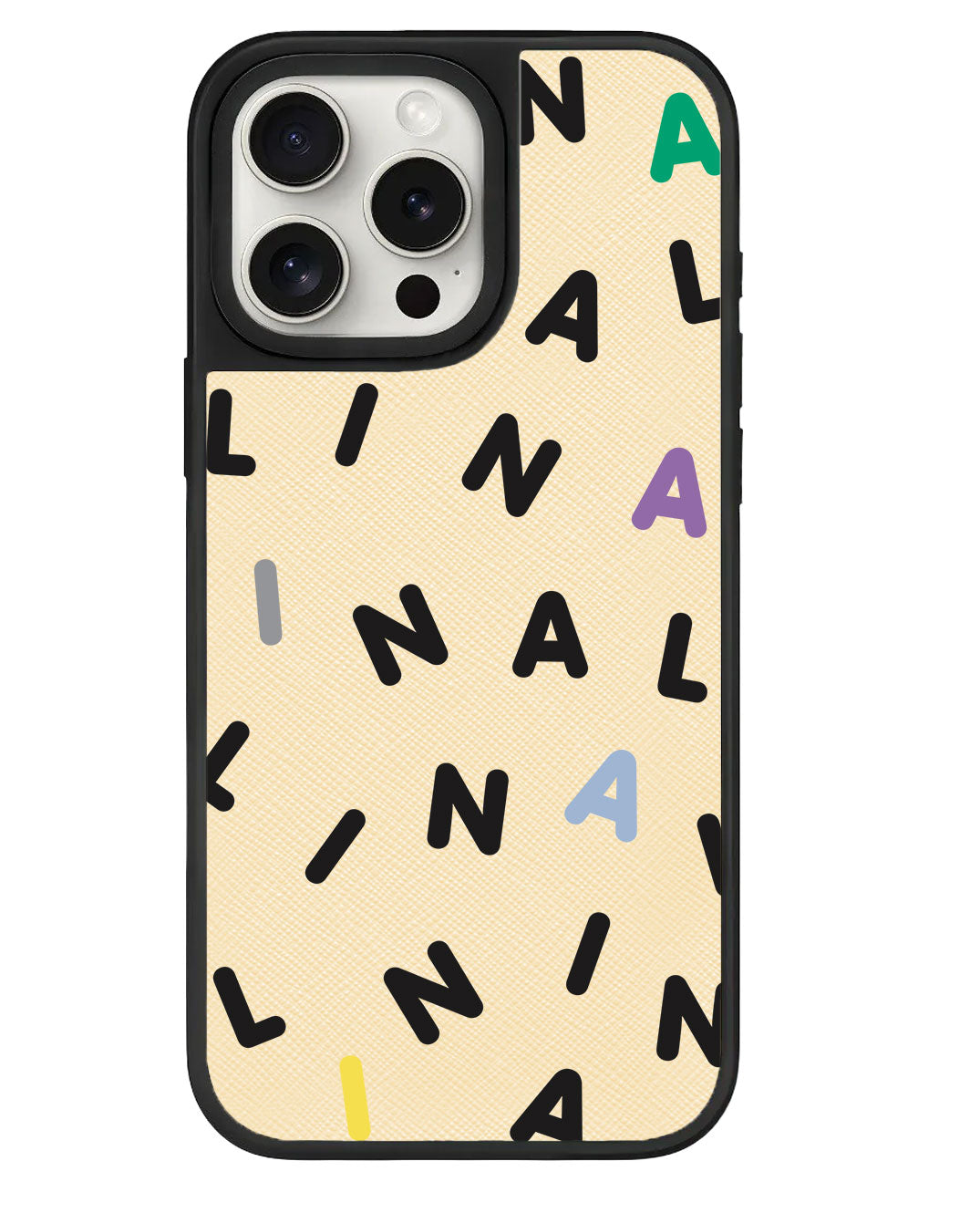 iPhone Leather Grip - CUSTOM MONOGRAM 2.0 Black