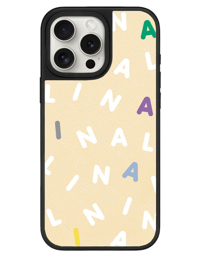 iPhone Leather Grip - CUSTOM MONOGRAM 2.0 White