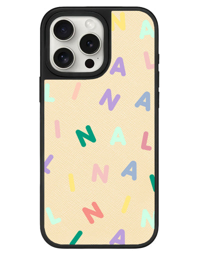 iPhone Leather Grip - CUSTOM MONOGRAM 2.0 Rainbow