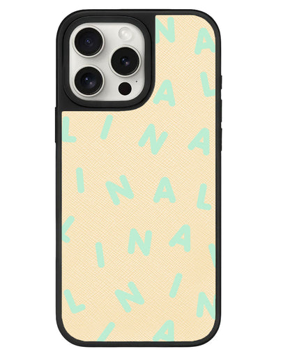 iPhone Leather Grip - CUSTOM MONOGRAM 2.0 Tosca