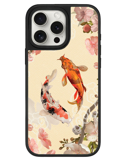 iPhone Leather Grip Case - Oil Painting Koi