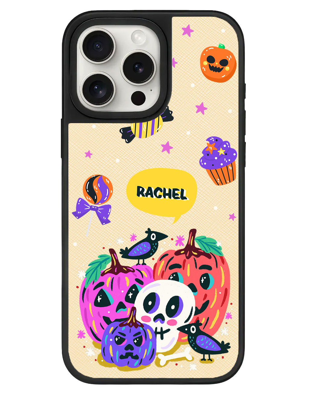 iPhone Leather Grip Case - Pumpkin Monster