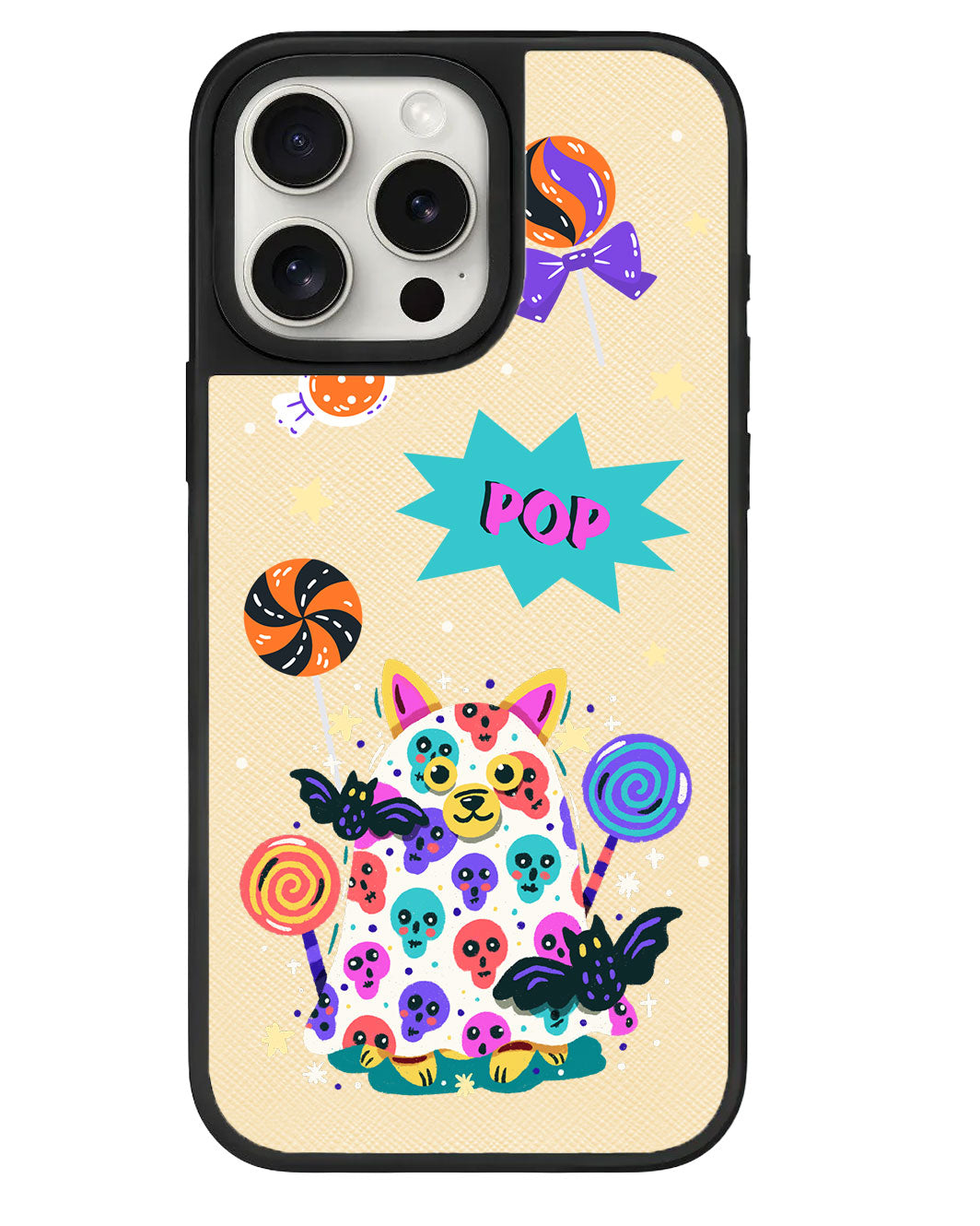 iPhone Leather Grip Case - Puppy Monster