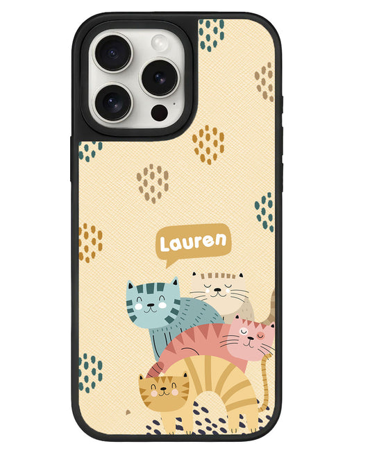iPhone Leather Grip - Rainbow Meow 2.0