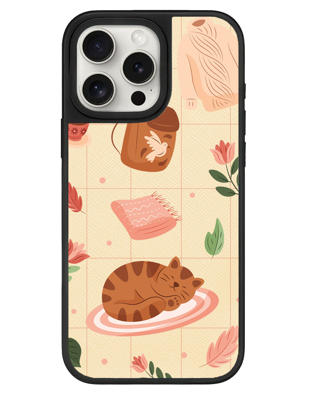 iPhone Leather Grip Case - Sleepy Autumn