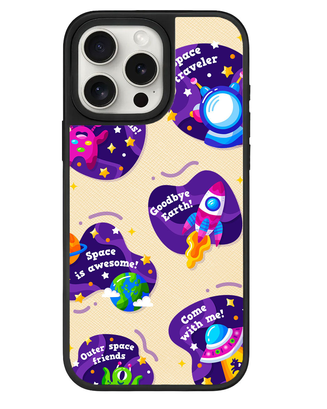 iPhone Leather Grip - Space Traveller