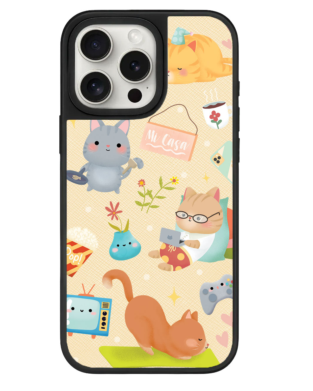 iPhone Leather Grip - Stay Home