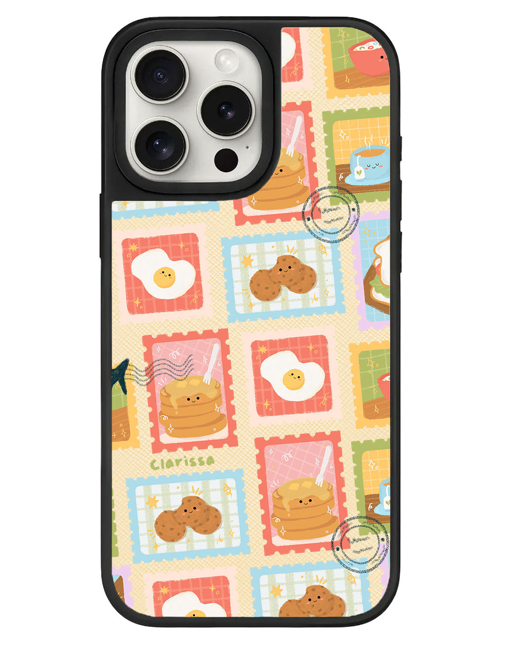 iPhone Leather Grip - Breakfast Stamps
