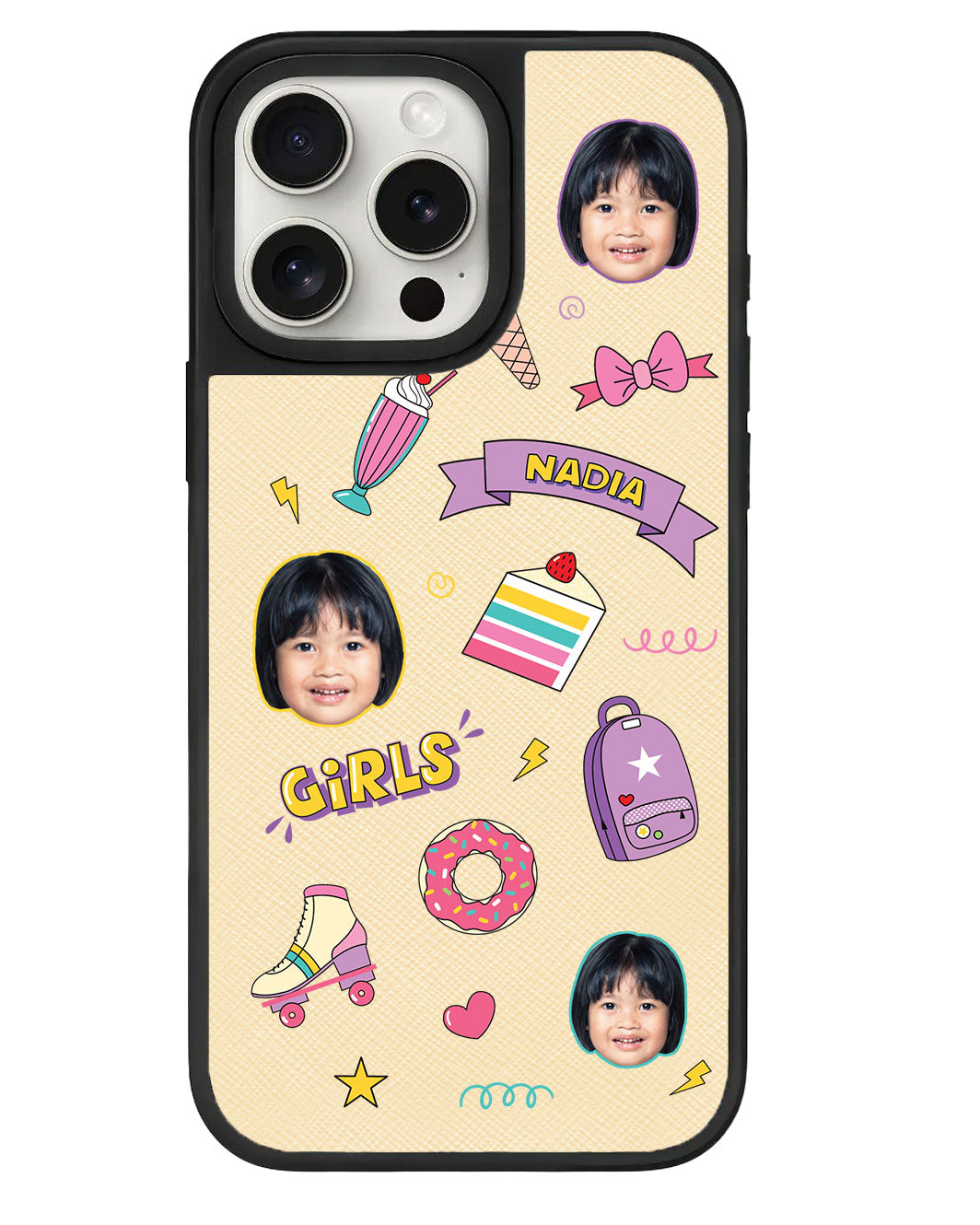 iPhone Leather Grip - Face Grid Comic