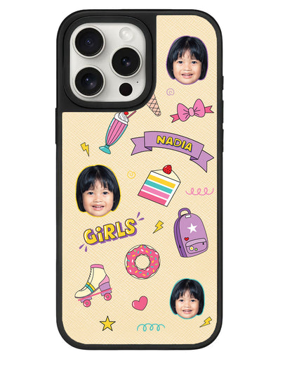 iPhone Leather Grip - Face Grid Comic