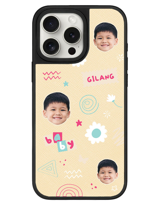 iPhone Leather Grip - Face Grid Abstract