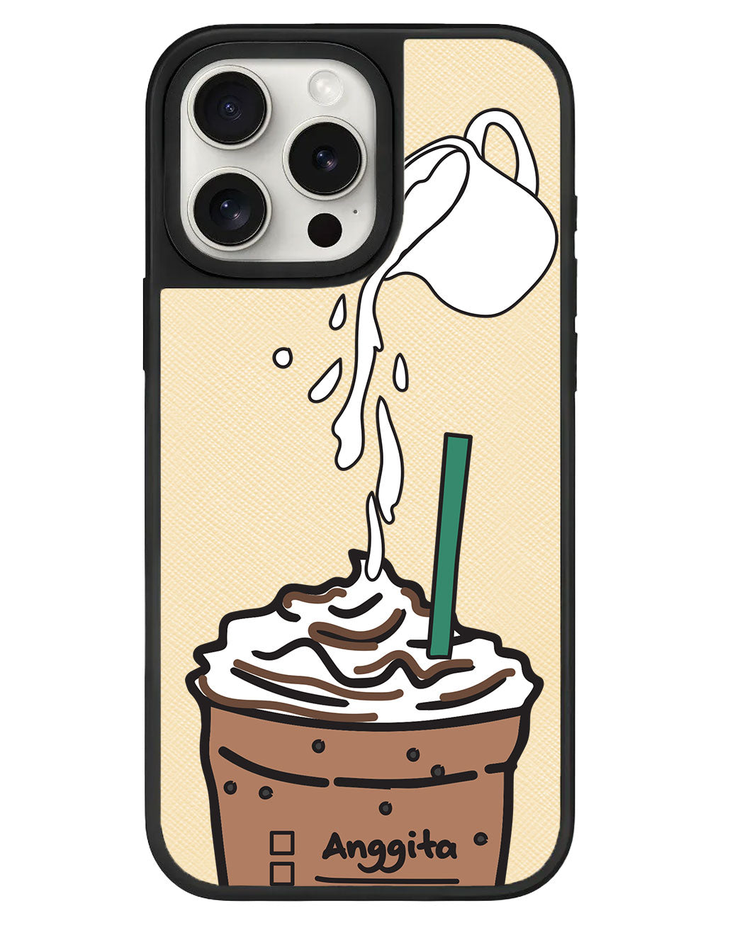 iPhone Leather Grip Case - Coffee Frappe