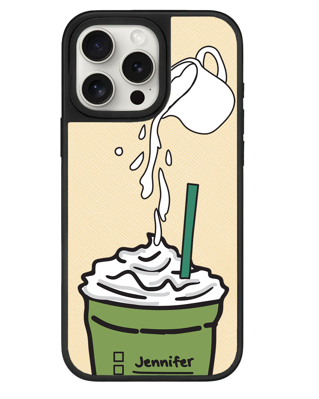 iPhone Leather Grip Case - Greentea Matcha Frappe