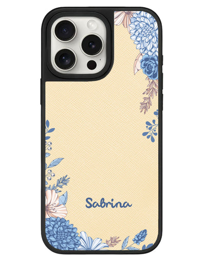 iPhone Leather Grip - Blue Florals