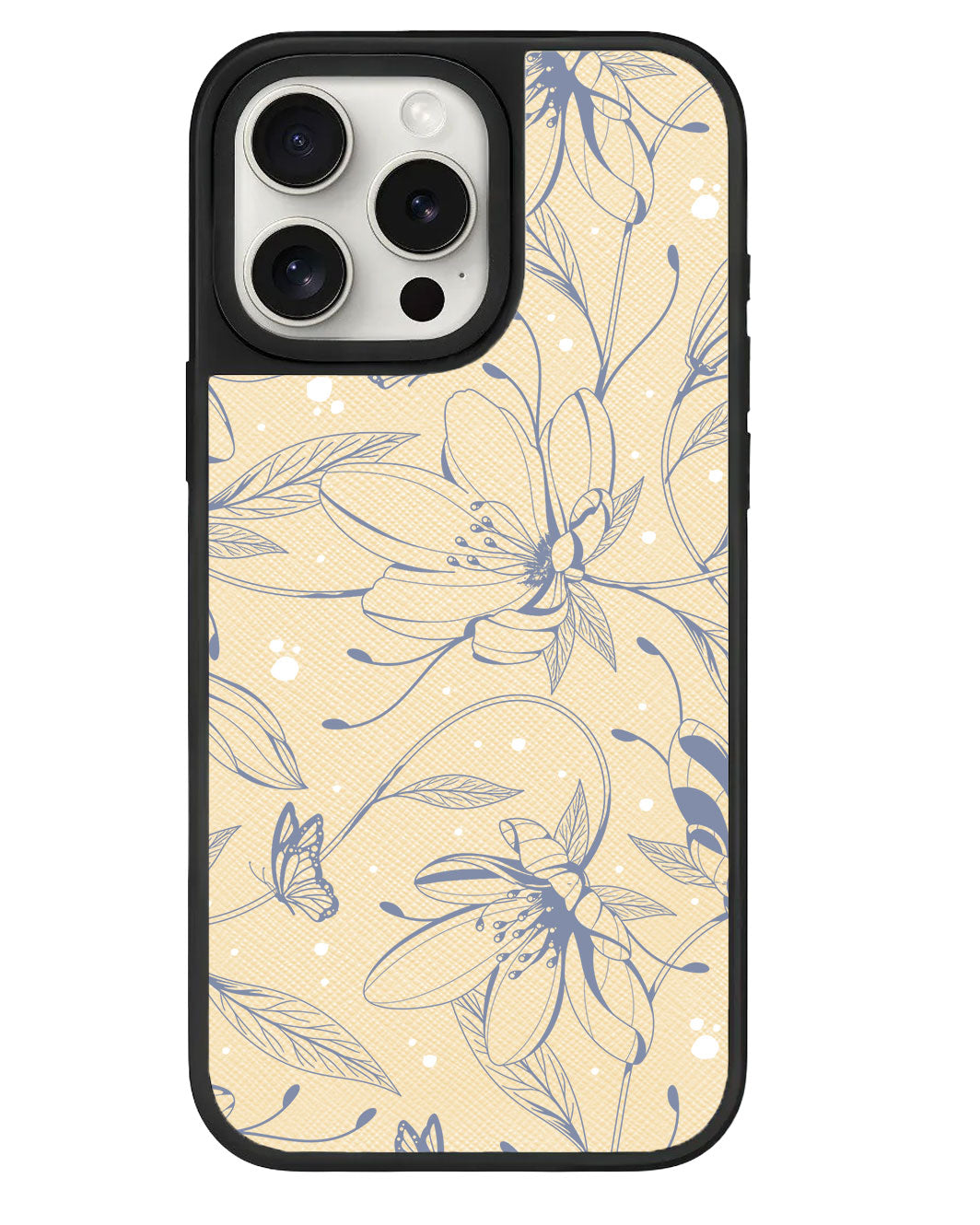iPhone Leather Grip - Sketchy Flower & Butterfly 2.0
