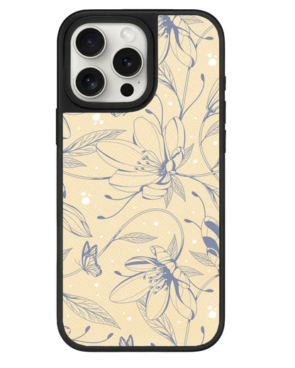 iPhone Leather Grip - Sketchy Flower & Butterfly 2.0