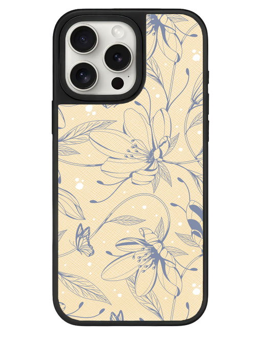 iPhone Leather Grip - Sketchy Flower & Butterfly 2.0