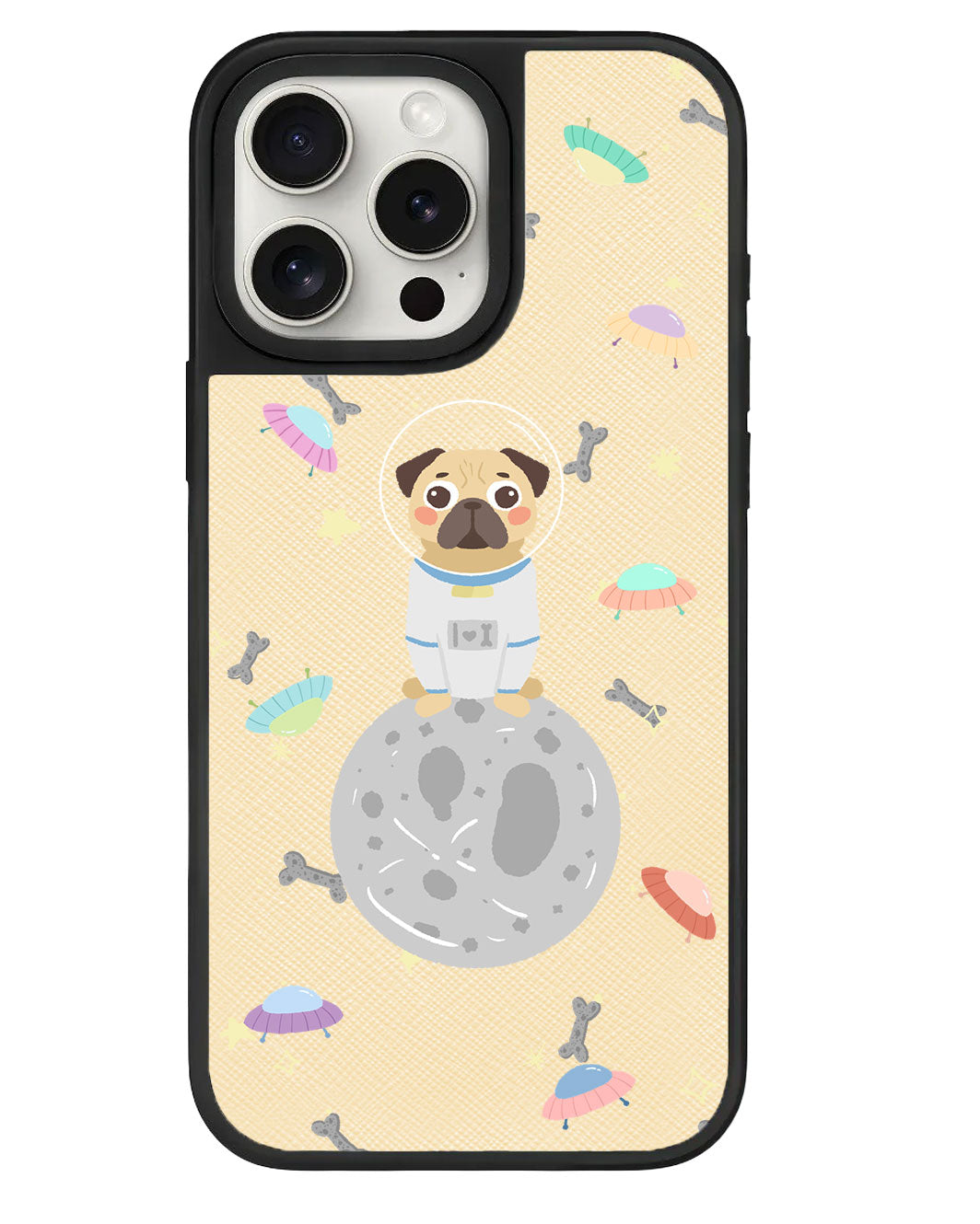 iPhone Leather Grip Case - Pugstronaut