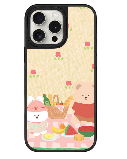 iPhone Leather Grip - Picnic Bear Pink