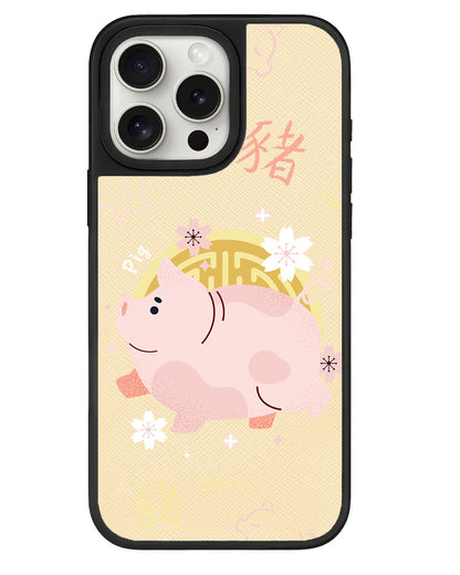 iPhone Leather Grip - Pig (Shio / Chinese Zodiac)
