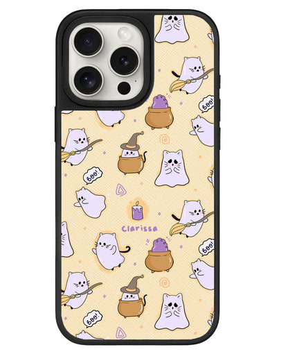 iPhone Leather Grip - Spooky Cat