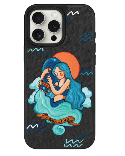 iPhone Leather Grip - Aquarius