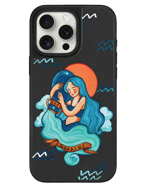 iPhone Leather Grip - Aquarius