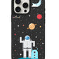 iPhone Leather Grip Case - Blue Alien