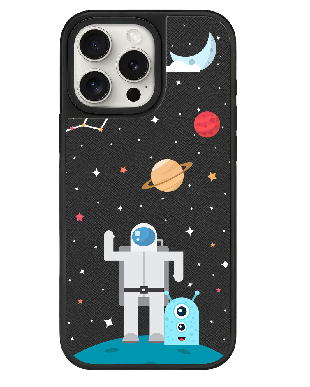 iPhone Leather Grip Case - Blue Alien