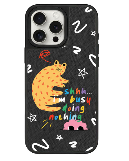 iPhone Leather Grip - Busy Doing Nothing