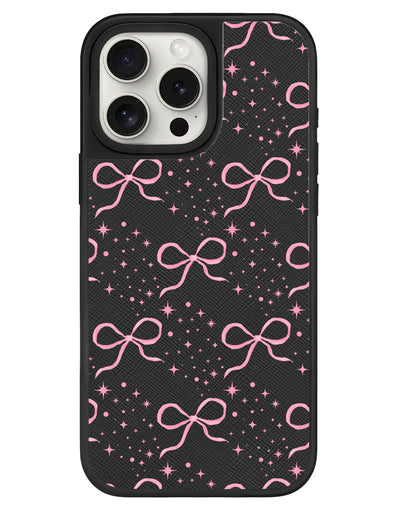 iPhone Leather Grip - Coquette Glittery Bow