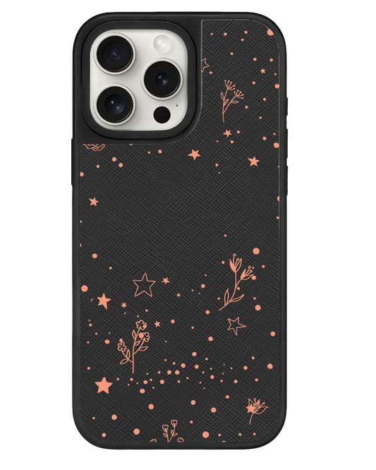 iPhone Leather Grip - Coral Constellation