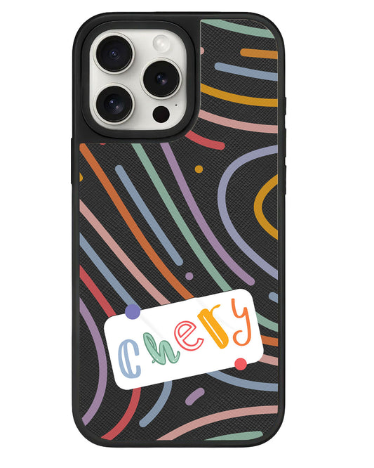 iPhone Leather Grip - Doodle Monogram 2.0