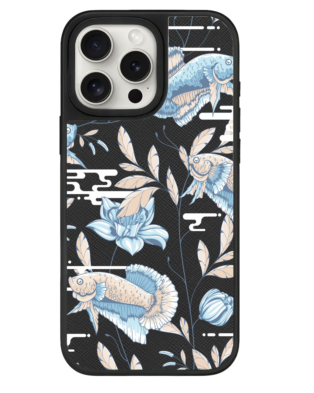 iPhone Leather Grip - Fish & Floral 4.0