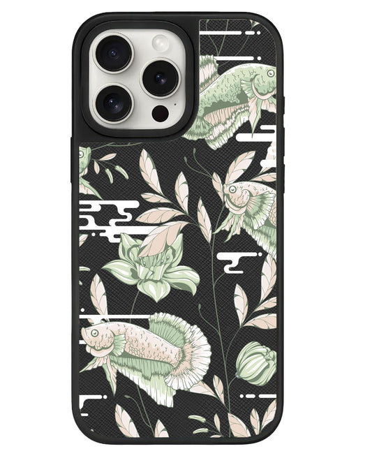 iPhone Leather Grip - Fish & Floral 6.0
