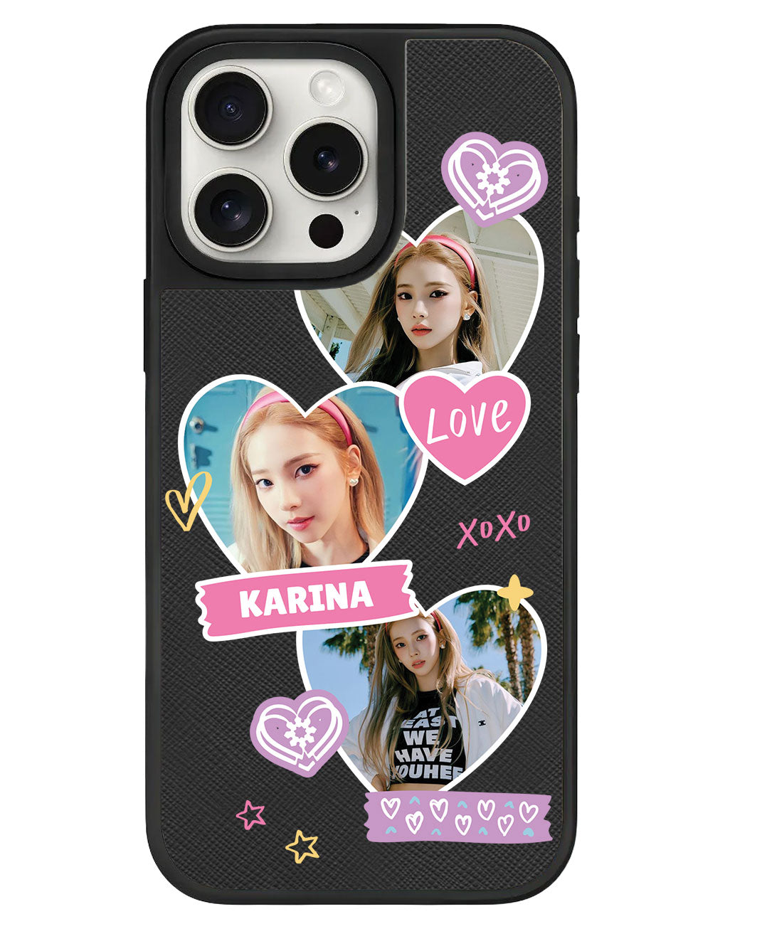 iPhone Leather Grip - Face Grid Love