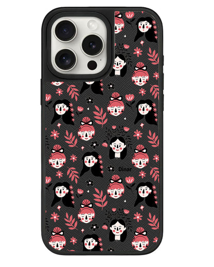 iPhone Leather Grip - Flowery Faces