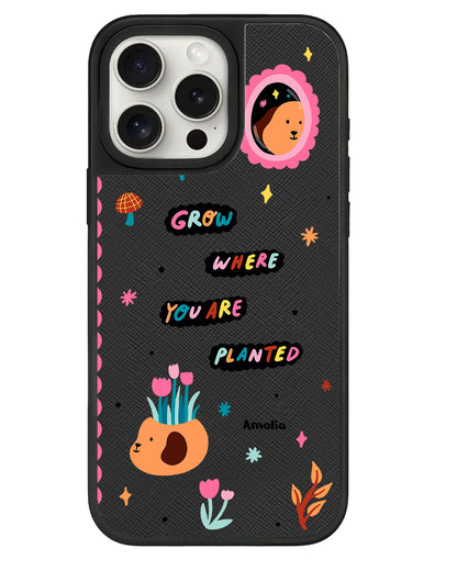 iPhone Leather Grip - Grow Where You Are Planted
