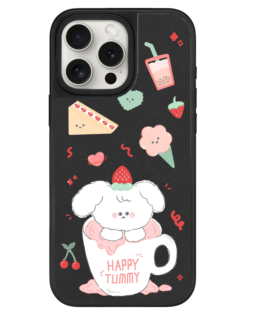 iPhone Leather Grip - Happy Tummy