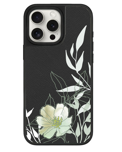 iPhone Leather Grip - Green Mint Lily