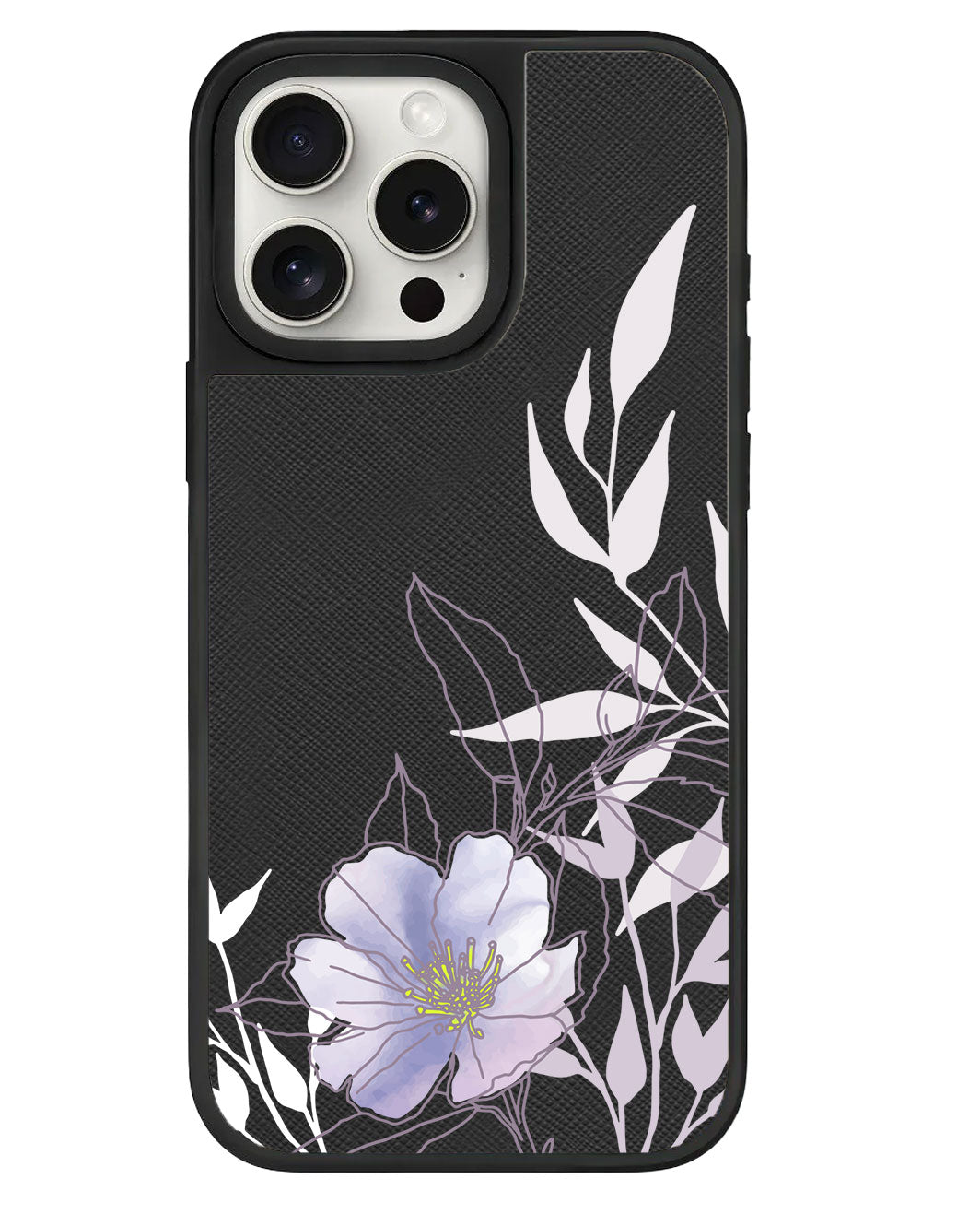 iPhone Leather Grip Case - Purple Lily