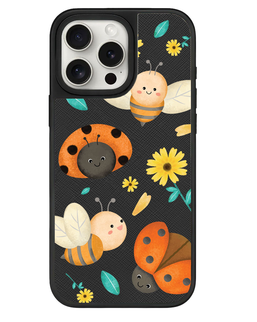 iPhone Leather Grip Case - Ladybug & Bee