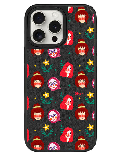 iPhone Leather Grip - Lovely Faces