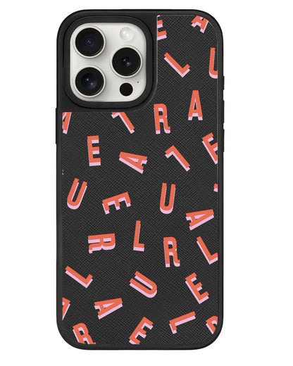 iPhone Leather Grip - CUSTOM MONOGRAM 1.0 Coral