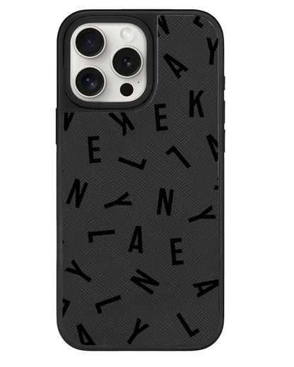 iPhone Leather Grip - CUSTOM MONOGRAM 1.0 Noir