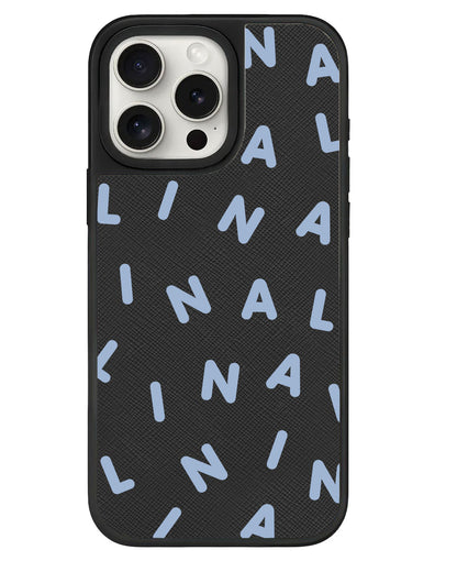 iPhone Leather Grip - CUSTOM MONOGRAM 2.0 Blue