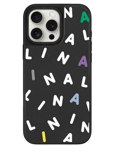 iPhone Leather Grip - CUSTOM MONOGRAM 2.0 White