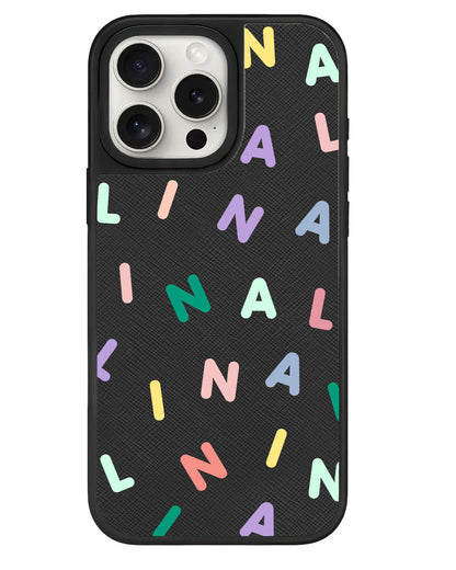 iPhone Leather Grip - CUSTOM MONOGRAM 2.0 Rainbow