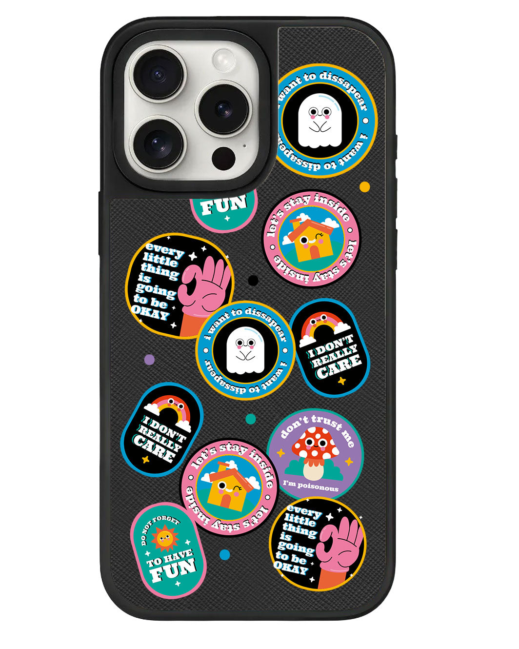 iPhone Leather Grip Case - Monster Sticker Pack